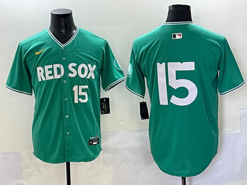 Men 2025 Boston Red Sox #15 No Name Dark Green Joint Name Nike MLB Jersey style 3->boston red sox->MLB Jersey